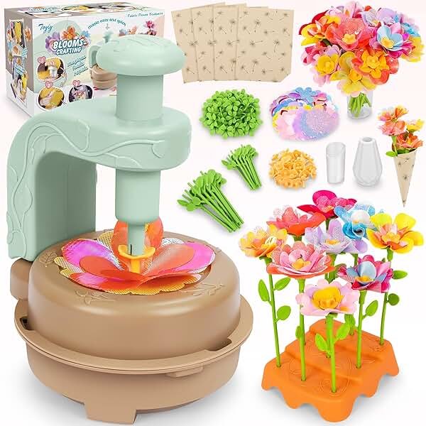 Fabric Flower Bouquets Toys, DIY Craft Kits Toys for Kids - Flowers Market Toy, Build Your Flower Bouquet, Arts & Crafts for 4+ Year Toddler Girl, Educational Activity Preschool B-Day Gifts - Product Image