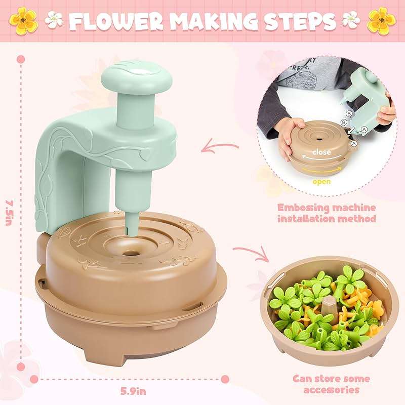 Fabric Flower Bouquets Toys, DIY Craft Kits Toys for Kids - Flowers Market Toy, Build Your Flower Bouquet, Arts & Crafts for 4+ Year Toddler Girl, Educational Activity Preschool B-Day Gifts - Image 3
