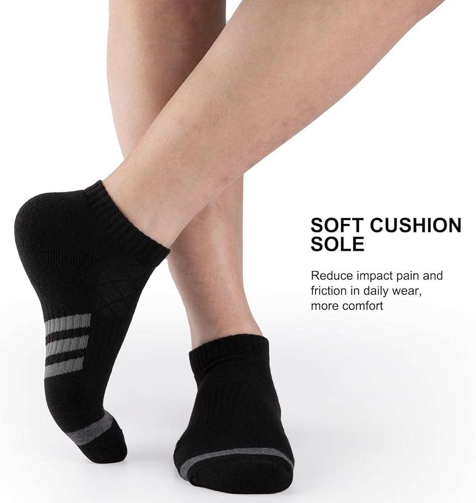 Heatuff 12 Pairs Men's Cushion Ankle Socks Athletic Running Low Cut Breathable Comfort Casual Socks - Image 2