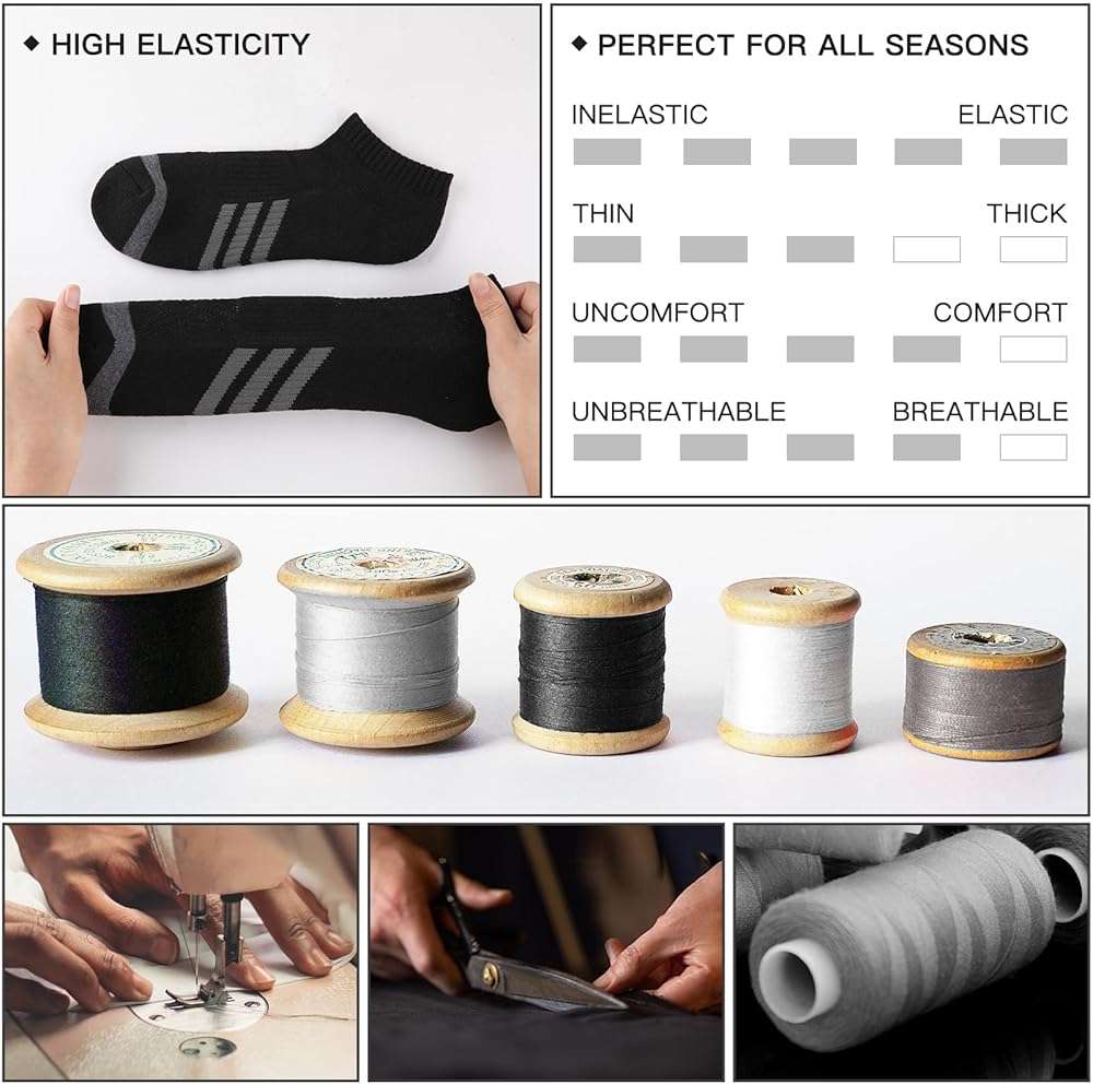 Heatuff 12 Pairs Men's Cushion Ankle Socks Athletic Running Low Cut Breathable Comfort Casual Socks - Image 5