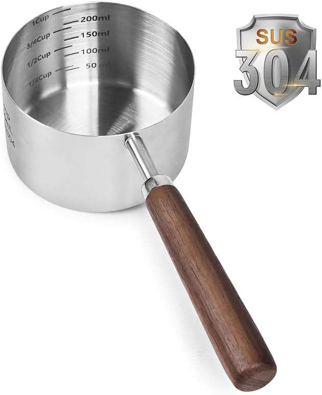FAFAFLYER Dog-Cat Food-Scoop Measuring-Cup - 304 stainless steel material.1-Cup capacity. Precision scale measurements - Image 1
