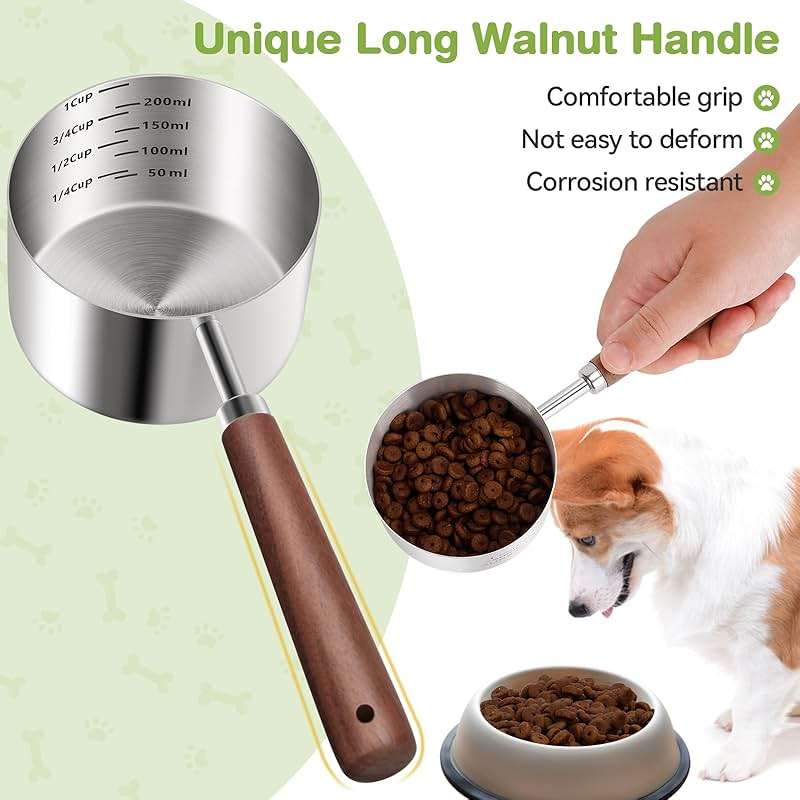 FAFAFLYER Dog-Cat Food-Scoop Measuring-Cup - 304 stainless steel material.1-Cup capacity. Precision scale measurements - Image 5