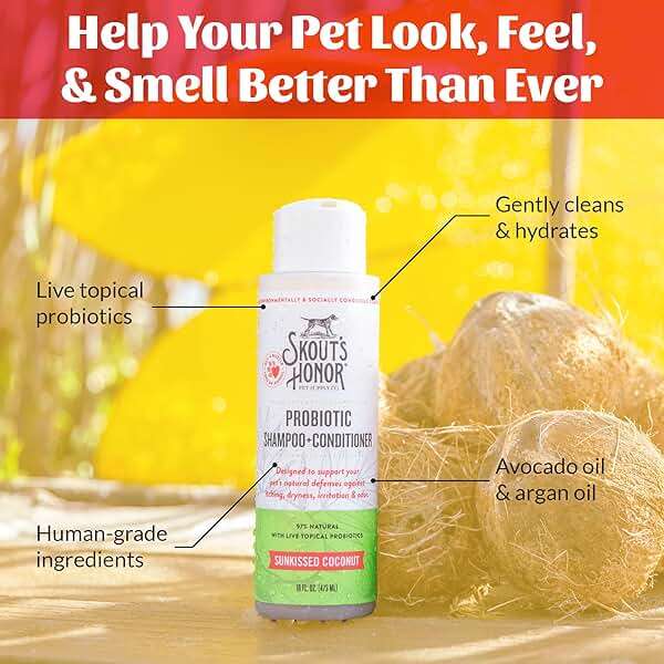 Skout’s Honor Probiotic Natural Dog Shampoo and Conditioner with Avocado Oil & Omega-3s, Gentle Puppy Shampoo, Hydrating Dog Conditioner, 97% Natural, Paraben & Sulfate-Free, Cruelty-Free, 16 oz - Image 5