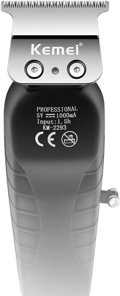KEMEI 2293 Professional Hair/Beard Trimmer for Men Zero Gapped Hair Clippers for Barber with T Blade, Cordless Rechargeable - Image 2