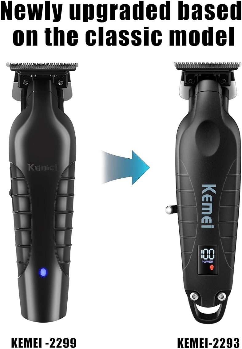 KEMEI 2293 Professional Hair/Beard Trimmer for Men Zero Gapped Hair Clippers for Barber with T Blade, Cordless Rechargeable - Image 7