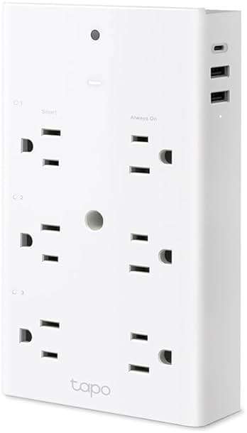 TP-Link Tapo Smart Plug Outlet Extender, Surge Protector, 18W Fast Charging, 3 Individual Smart Outlets, 1x USB-C & 2X USB-A, Smart Night Light, Works w/Apple HomeKit, Alexa & Google Home, Tapo P306 - Image 1