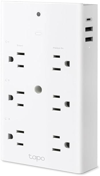 TP-Link Tapo Smart Plug Outlet Extender, Surge Protector, 18W Fast Charging, 3 Individual Smart Outlets, 1x USB-C & 2X USB-A, Smart Night Light, Works w/Apple HomeKit, Alexa & Google Home, Tapo P306 - Product Image