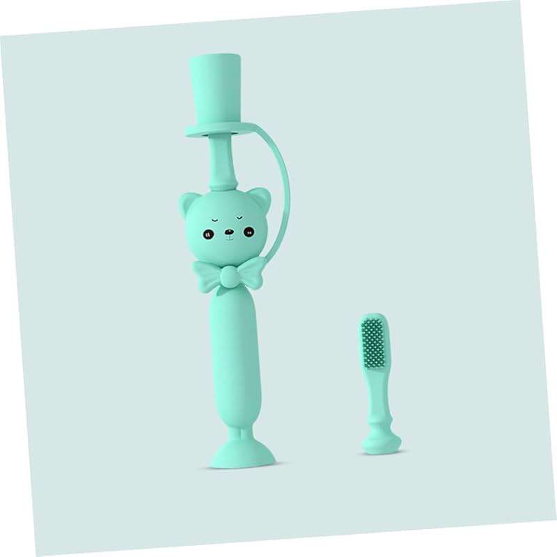 FOMIYES Silicone Training Toothbrush Cartoon Bear Design Soft Bristles for Gentle Cleaning Safe for Boy Girl Oral Care Random Color for Toddlers and Boy Girl - Image 3