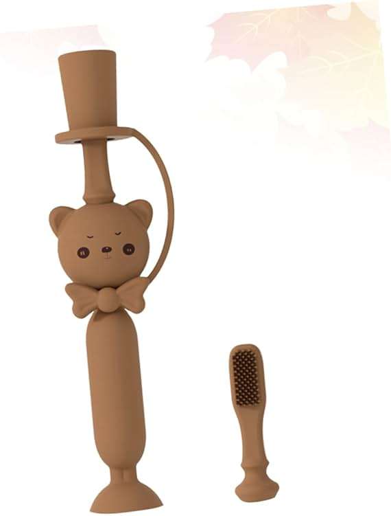 FOMIYES Silicone Training Toothbrush Cartoon Bear Design Soft Bristles for Gentle Cleaning Safe for Boy Girl Oral Care Random Color for Toddlers and Boy Girl - Image 5