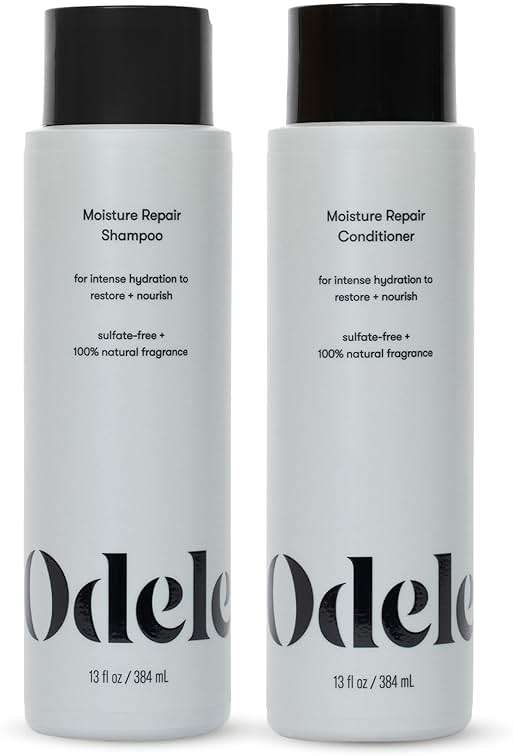 Odele Moisture Repair Sulfate-Free Shampoo & Conditioner Set, for Intense Hydration to Restore & Nourish Dry or Damaged Hair, 13 Fl Oz Each (2-Pack) - Image 1