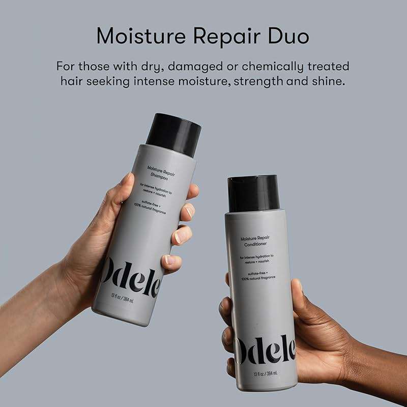 Odele Moisture Repair Sulfate-Free Shampoo & Conditioner Set, for Intense Hydration to Restore & Nourish Dry or Damaged Hair, 13 Fl Oz Each (2-Pack) - Image 2