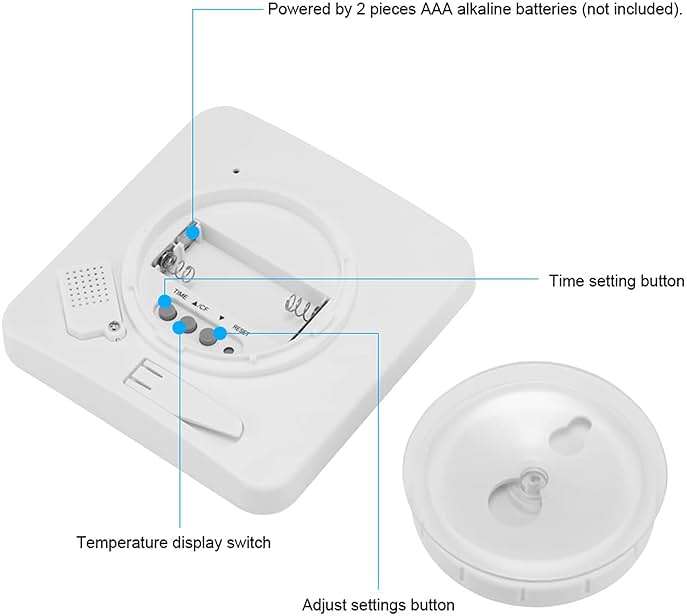 Digital Bathroom Shower Wall Clock Timer, LCD Digital Wall Clock with Suction Waterproof Temperature Humidity Gauge, Touch Screen Timer, Large Countdown Visual Timer Hanging Wall Clock - Image 9