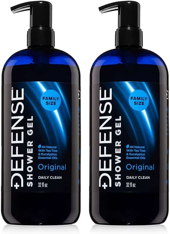 Defense Soap Tea Tree Body Wash | All Natural Organic Shower Soap for Athletes | Odor Control & Skin Fungal Protection for Sports, Post Workout & Recovery - 32 oz (Pack of 2) - Image 1
