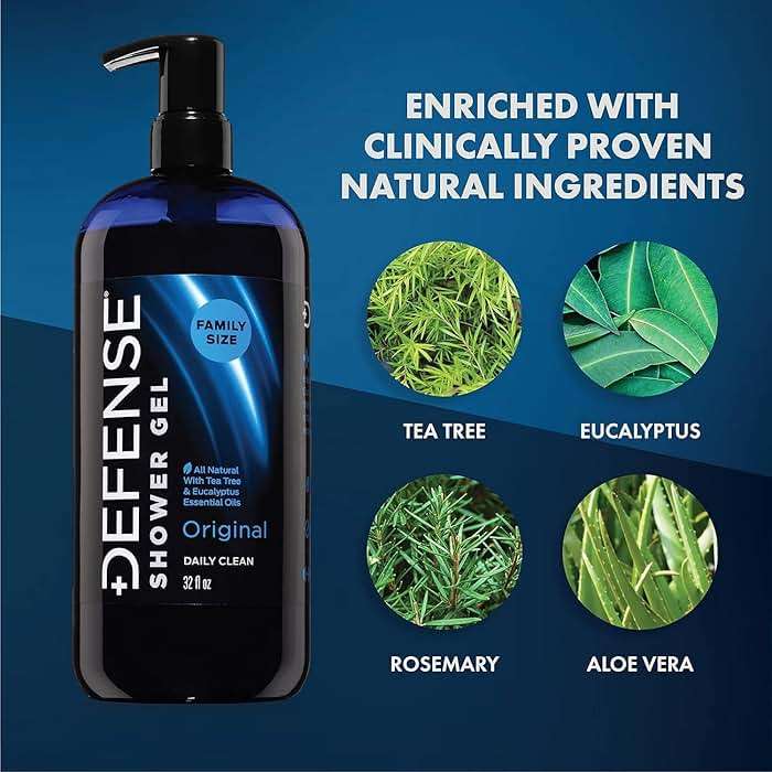 Defense Soap Tea Tree Body Wash | All Natural Organic Shower Soap for Athletes | Odor Control & Skin Fungal Protection for Sports, Post Workout & Recovery - 32 oz (Pack of 2) - Image 3