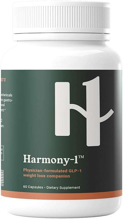 Harmony-1 Physician Formulated GLP-1 Digestive Support — Bloating, Nausea & Gut Discomfort Relief — Digestive Enzymes + Probiotics — GLP-1 Companion Supplement — 60 Capsules - Image 1