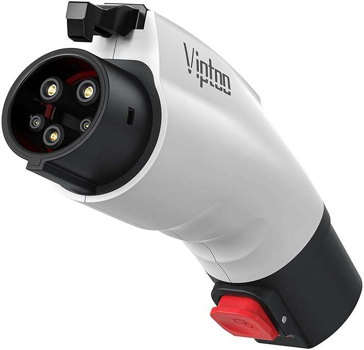 VIPTOO Tesla to J1772 Adapter 60A 250V AC — NACS EV Charging Connector for Tesla Wall/Destination/Mobile Charger, Fast & Safe Charging (White) - Image 1