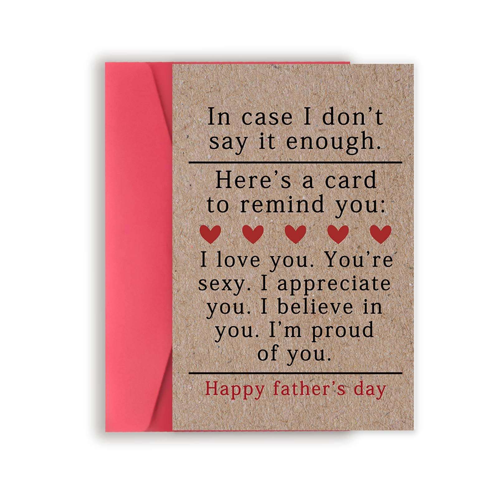 Zyulin Sweet Fathers Day Cards Gifts for Boyfriend Husband, Happy Father's Day Cards Gifts from Wife Girlfriend, Wonderful Father's Day Card to My Favorite Father, Love Card - Image 1