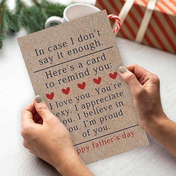 Zyulin Sweet Fathers Day Cards Gifts for Boyfriend Husband, Happy Father's Day Cards Gifts from Wife Girlfriend, Wonderful Father's Day Card to My Favorite Father, Love Card - Image 2