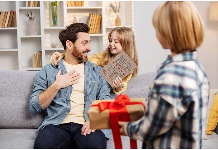Zyulin Sweet Fathers Day Cards Gifts for Boyfriend Husband, Happy Father's Day Cards Gifts from Wife Girlfriend, Wonderful Father's Day Card to My Favorite Father, Love Card - Image 6