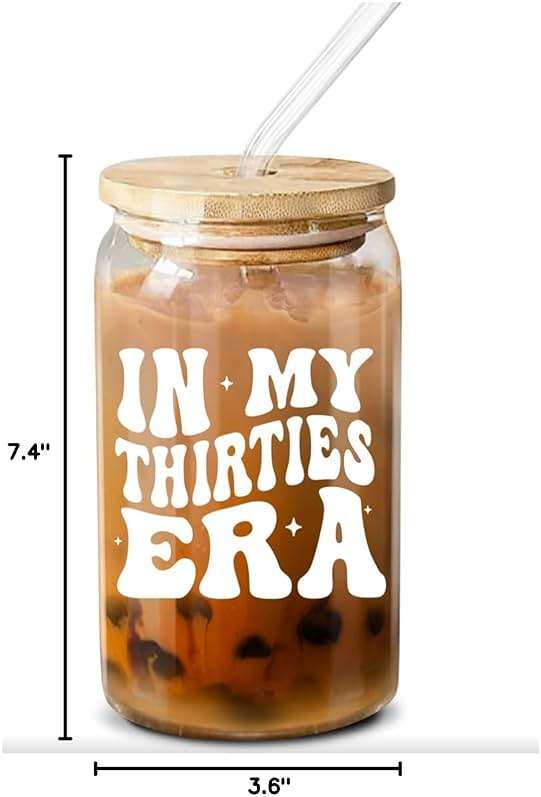 NewEleven 30th Birthday Gifts For Women - 30s Birthday Decorations - 30 Year Old Gift For Her, Woman, Sister, Mom, Daughter, Best Friend - In My Thirties Era Glass - 16 Oz Coffee Glass - Image 3