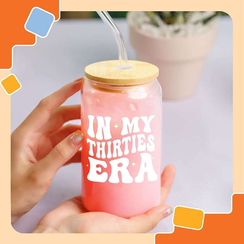 NewEleven 30th Birthday Gifts For Women - 30s Birthday Decorations - 30 Year Old Gift For Her, Woman, Sister, Mom, Daughter, Best Friend - In My Thirties Era Glass - 16 Oz Coffee Glass - Image 5