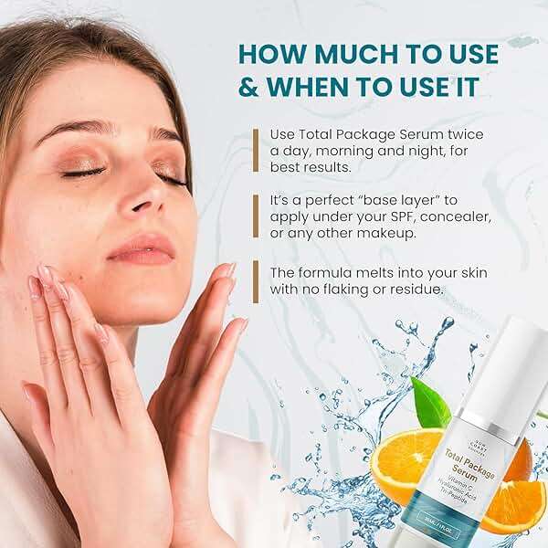 Sun Coast Sciences - Total Package Serum - Vitamin C Serum with Hyaluronic Acid & Peptides for Face - Hydrating Anti Aging Face Serum for Smoother, Firmer Looking Skin - 1 Fl Oz (Pack of 1) - Image 6