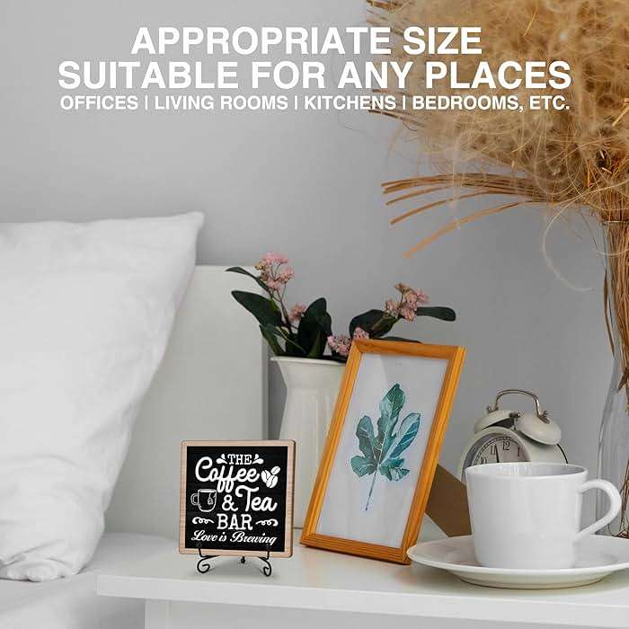 Coffee & Tea Bar Decor Signs & Table Decor, Tea Station Accessories, Themed Gifts - Wooden Desk Decor (H26) - Image 4