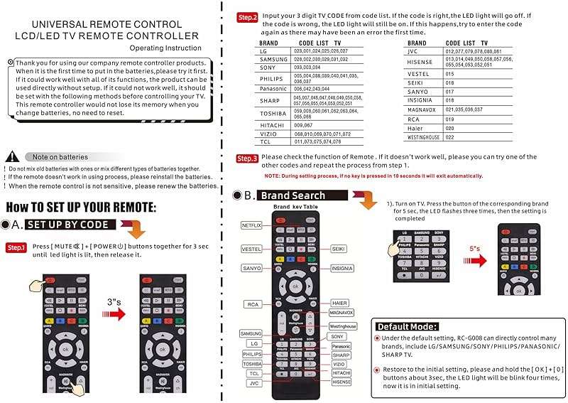 Universal TV Remote for Sanyo, Philips, Toshiba, Hitachi, Insignia, Samsung, LG, Sony, Sharp, Vizio, JVC, TCL, Hisense, Vestel, Seiki, Magnavox, Haier, Panasonic, Backlit Universal Remote Control - Image 4