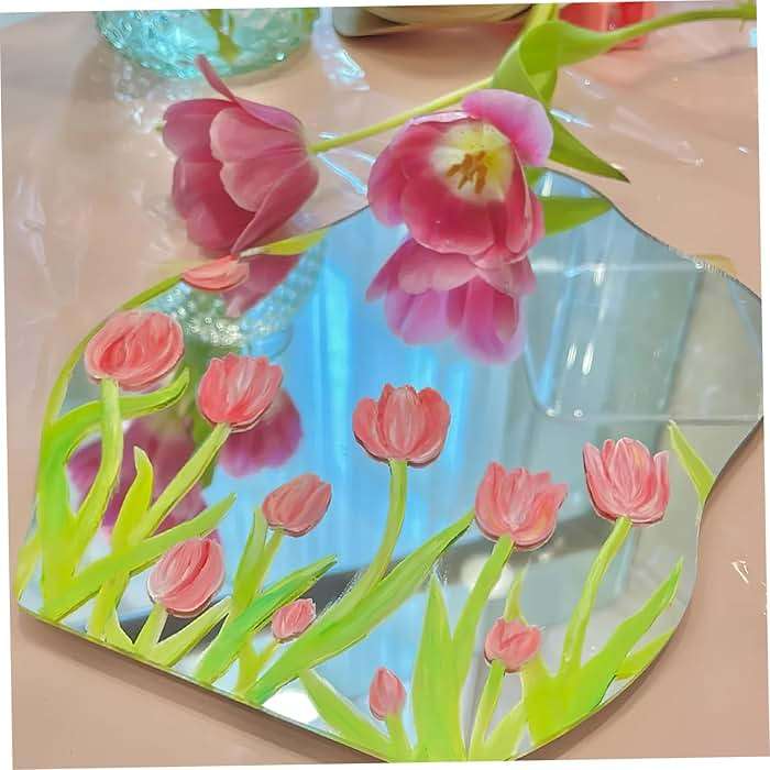 HOODANCOS 5pcs Irregular Acrylic Mirror for Projects Thickness Elegant Design for Living Room and Makeup Use Non-Distorted Reflection - Image 3