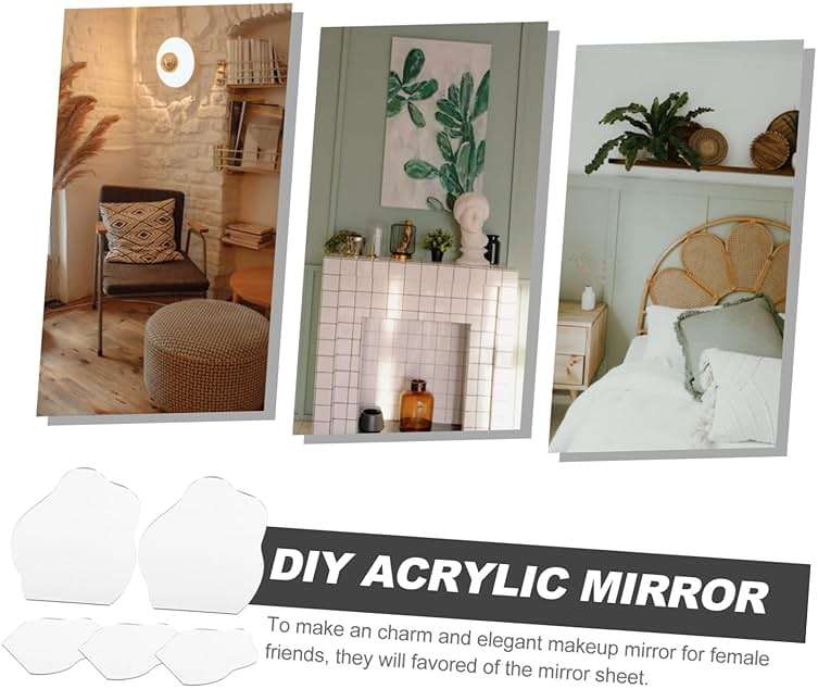 HOODANCOS 5pcs Irregular Acrylic Mirror for Projects Thickness Elegant Design for Living Room and Makeup Use Non-Distorted Reflection - Image 7