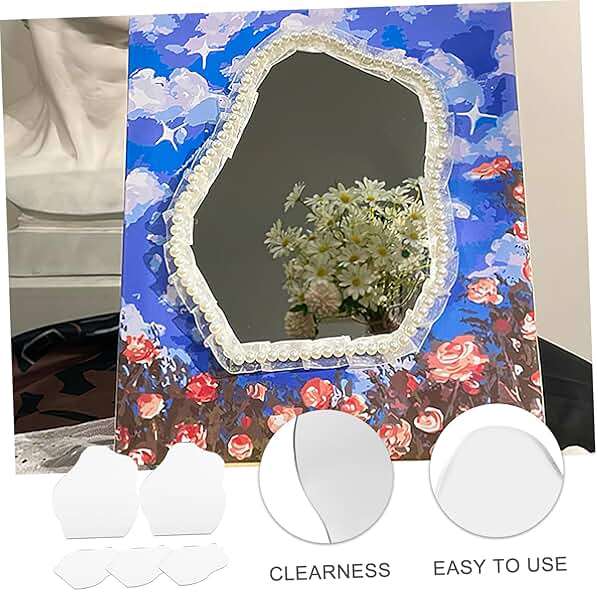 HOODANCOS 5pcs Irregular Acrylic Mirror for Projects Thickness Elegant Design for Living Room and Makeup Use Non-Distorted Reflection - Image 8