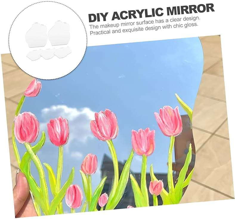 HOODANCOS 5pcs Irregular Acrylic Mirror for Projects Thickness Elegant Design for Living Room and Makeup Use Non-Distorted Reflection - Image 9