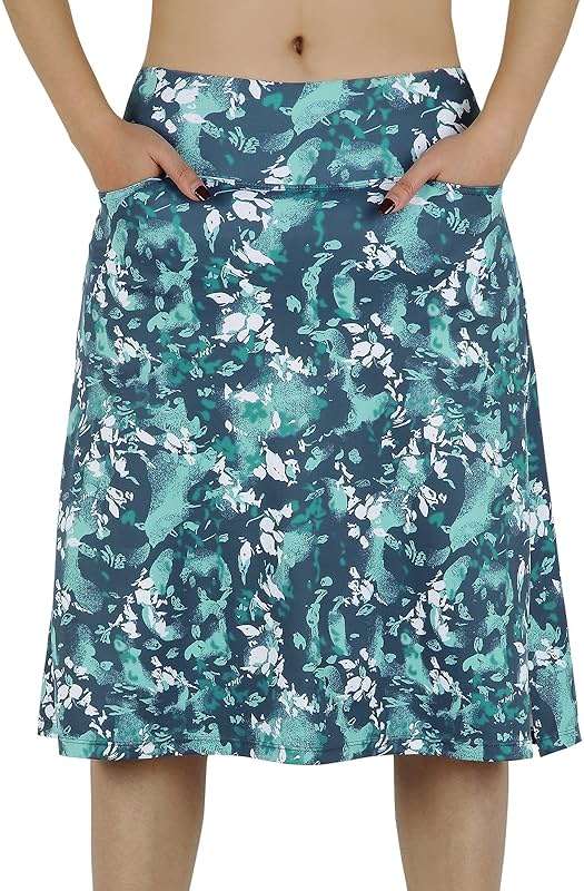 BELEROY Knee Length Skorts Skirts for Women with Pockets Midi Skirt with Built-in Shorts Golf Tennis Skirt for Casual - Image 2