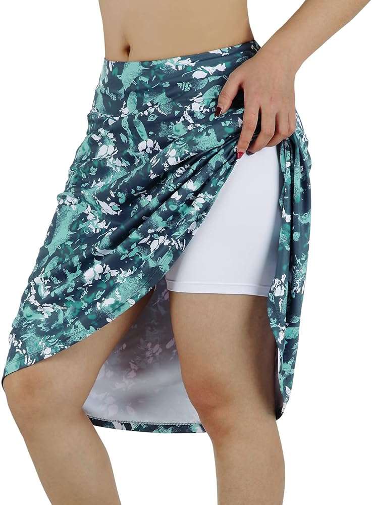 BELEROY Knee Length Skorts Skirts for Women with Pockets Midi Skirt with Built-in Shorts Golf Tennis Skirt for Casual - Image 3
