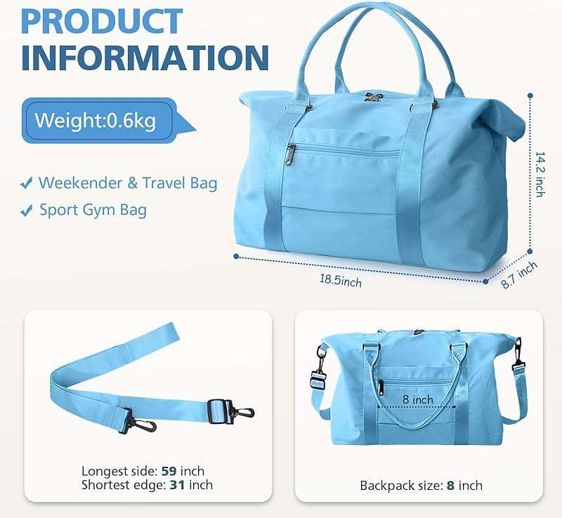 Travel Duffle, Waterproof Weekender Carry On Tote for Women, Travel Essentials Sport Gym for Men, Hospital Bag for Labor and Delivery, Overnight Luggage With Trolley Sleeve - Image 4