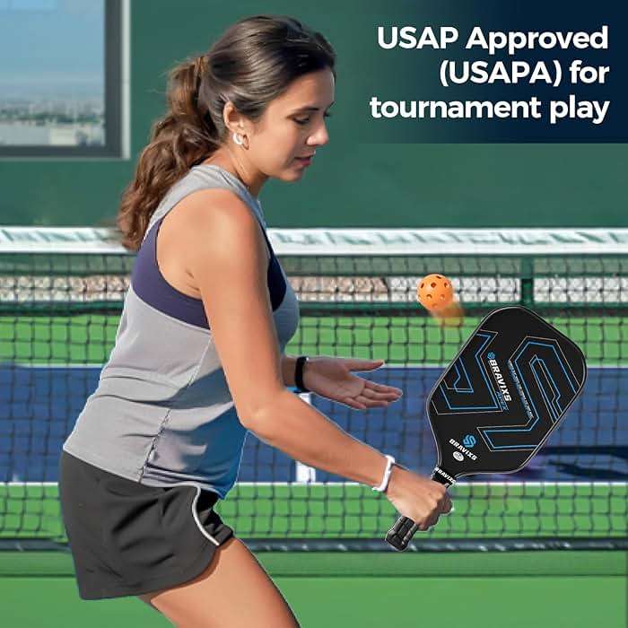 Bravixs Pickleball Paddles Set of 2 USAPA Approved T700 Raw Carbon Fiber Pickleball Paddle, Friction Surface Pickleball Rackets with 4 Balls 1 Pickleball Bag, Pickle Ball Paddle Set for Men and Women - Image 5