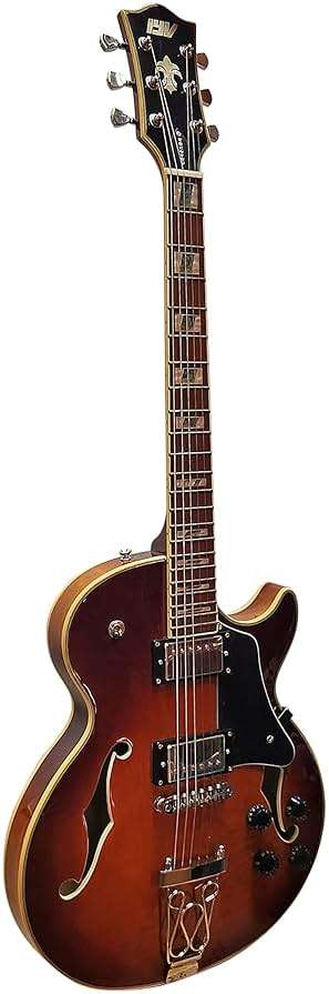 IYV-IJZ-300A TSB Jazz Solid hollow-Body Electric Guitar, Tobacco Sunburst - Image 6