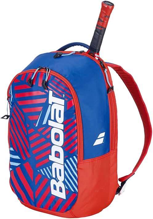 Babolat Jr Tennis Backpack (White/Blue/Red), 26 x 15 x 41 cm., 753109-209 - Image 2