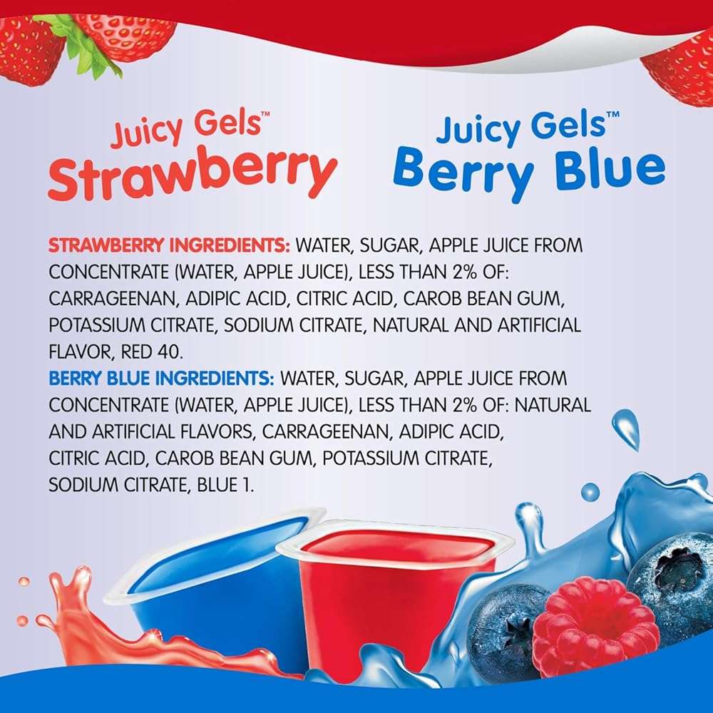 Snack Pack Strawberry and Berry Blue Flavored Juicy Gels Cups, 3.25 oz., 12-Count Family Pack - Image 7