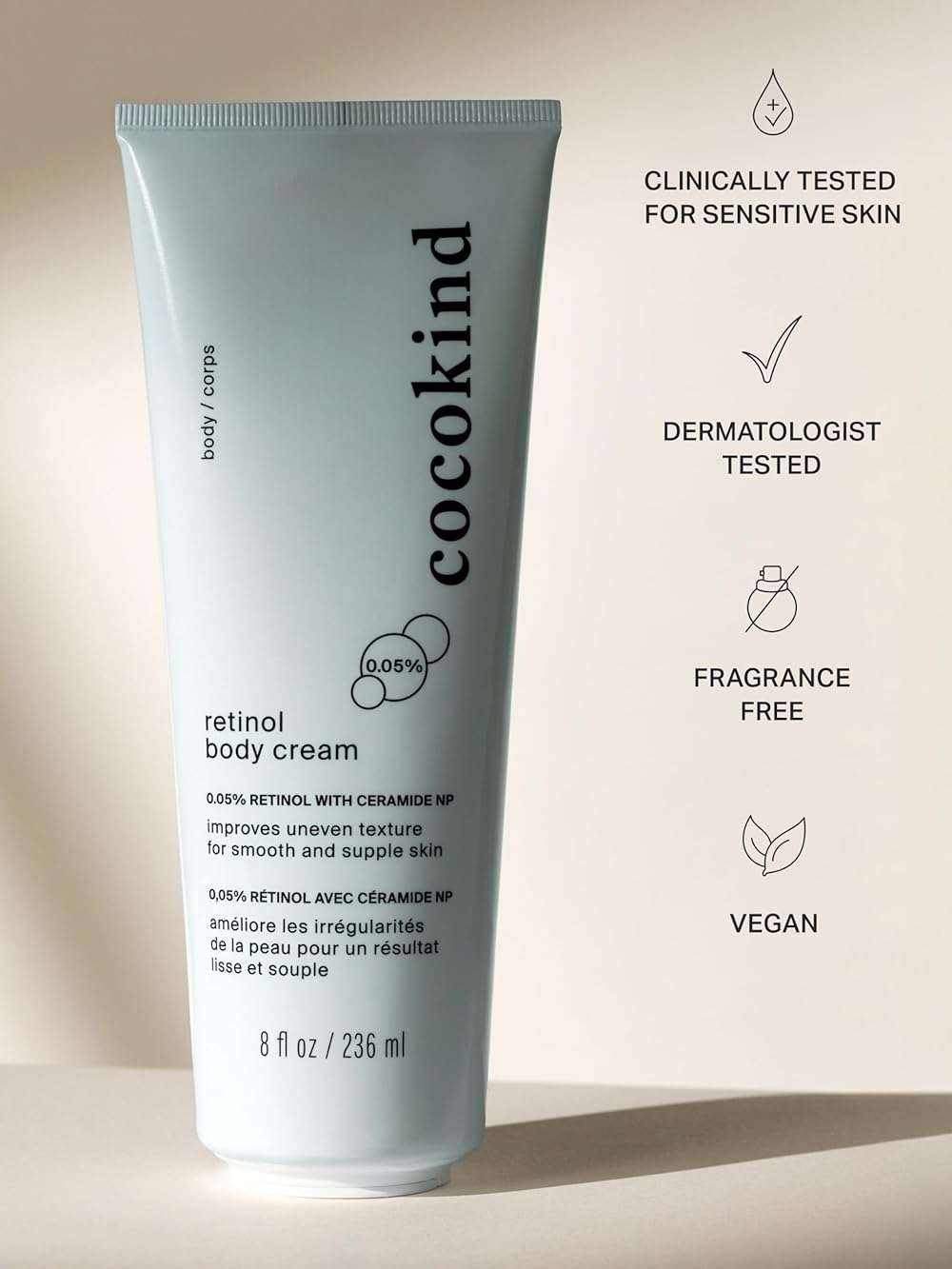 Cocokind Retinol Body Cream, Youthful Body Skin Treatment for all Skin Types, Fragrance Free, Cruelty Free, Vegan, 8 fl oz - Image 2