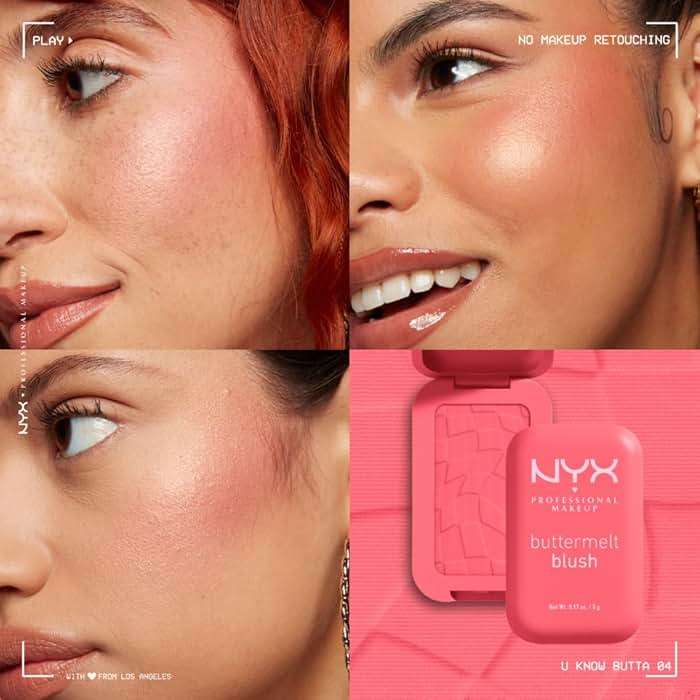 NYX PROFESSIONAL MAKEUP Buttermelt Powder Blush, Fade and Transfer-Resistant Blush, Up to 12HR Make Up Wear, Vegan Formula - U Know Butta - Image 6