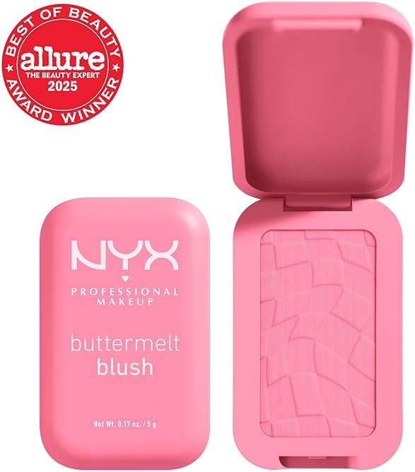 NYX PROFESSIONAL MAKEUP Buttermelt Powder Blush, Fade and Transfer-Resistant Blush, Up to 12HR Make Up Wear, Vegan Formula - Butta Together - Image 2