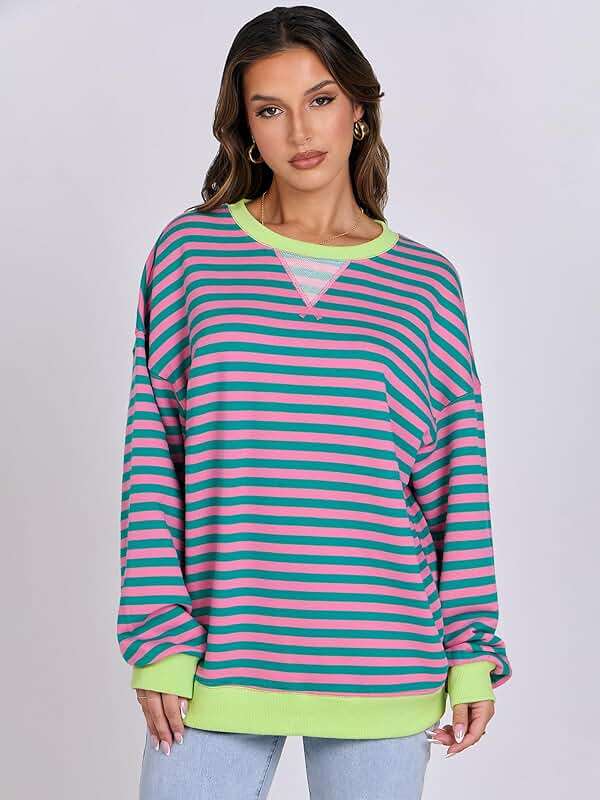 ANRABESS Women Striped Sweatshirts Oversized Crewneck Long Sleeve Shirts Y2K Pullover Top 2026 Fall Outfits Fashion Clothes - Image 7