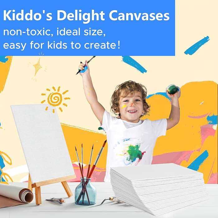 54 Pack 5x7 Inch Canvas Boards for Painting Bulk, Kids Art Novices Blank Painting Canvases, Gesso Primed Acid-Free 100% Cotton Canvas Panels for Acrylic Oil Watercolor Tempera Paint - Image 7