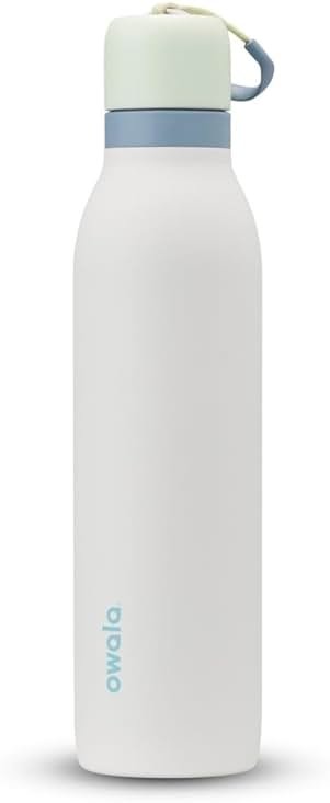 Owala FreeSip Twist Insulated Stainless Steel Water Bottle with Straw for Sports and Travel, BPA-Free, 24-oz, Green/White (Iced Breeze) - Product Image