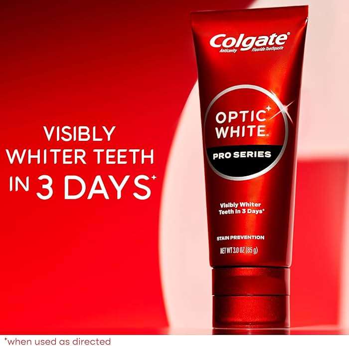 Colgate Optic White Pro Series Stain Prevention Hydrogen Peroxide Toothpaste, Teeth Whitening Toothpaste, Effectively Removes Tea, Coffee, and Wine Stains, Enamel-Safe for Daily Use, 3 Pack, 3.0 oz - Image 2
