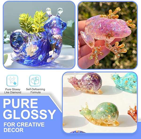 Teexpert Epoxy Resin 2 Gallon Kit, Pure Glossy Crystal Clear Resin Epoxy with Pump, Bubble Free Anti Yellowing with Self Leveling Formula for Casting, Jewelry Making, Table Top, Wood & Art Crafts - Image 4