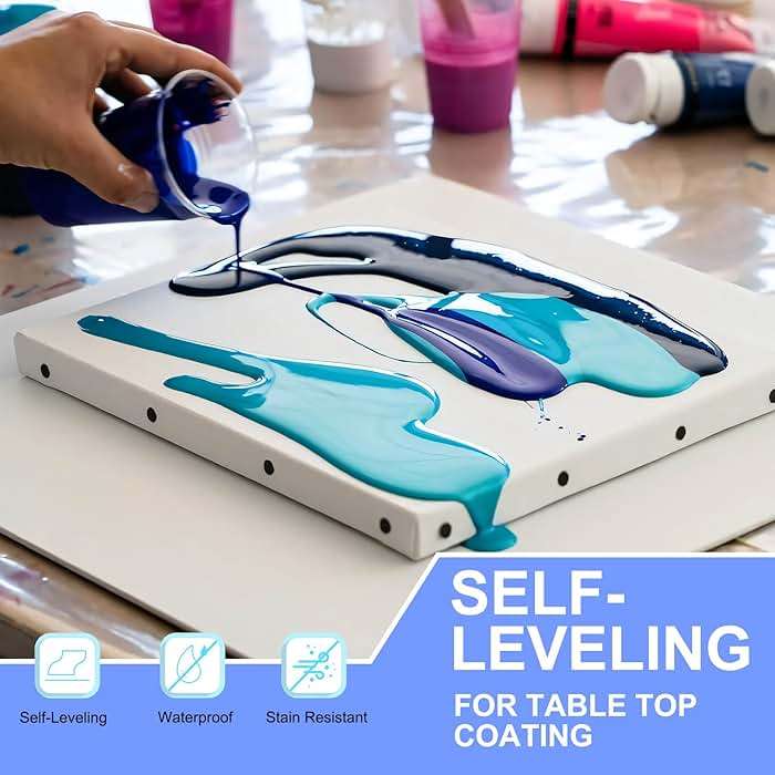 Teexpert Epoxy Resin 2 Gallon Kit, Pure Glossy Crystal Clear Resin Epoxy with Pump, Bubble Free Anti Yellowing with Self Leveling Formula for Casting, Jewelry Making, Table Top, Wood & Art Crafts - Image 5