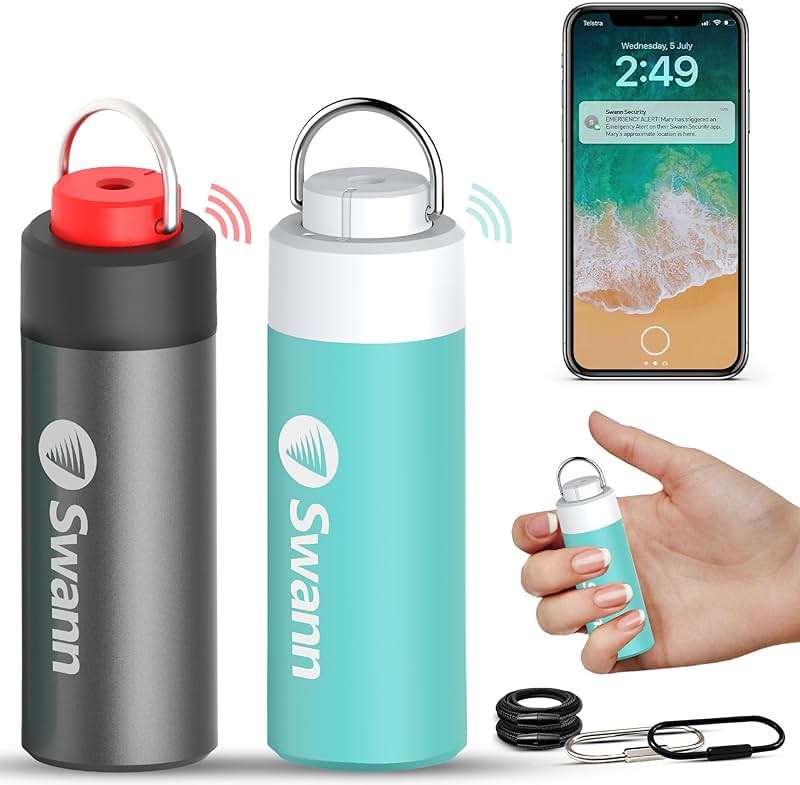 Swann ActiveResponse Mobile Personal Safety Alarm - 110dB Loud Emergency Siren with SMS Alerts & Mobile Connectivity, Long Battery Life, Smart SOS Safety Alarm, Key Chain, MPRS - Image 1