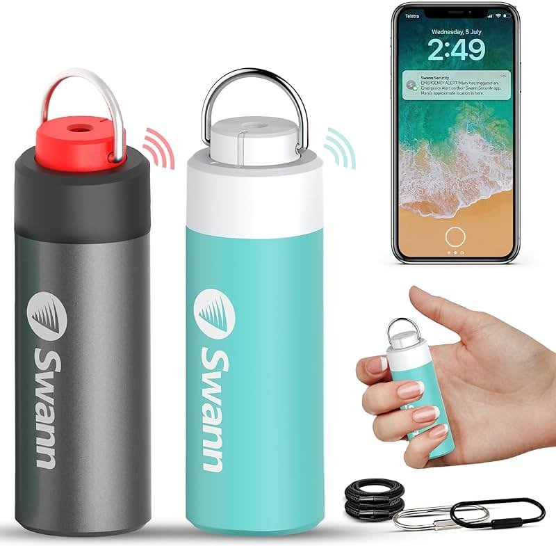 Swann ActiveResponse Mobile Personal Safety Alarm - 110dB Loud Emergency Siren with SMS Alerts & Mobile Connectivity, Long Battery Life, Smart SOS Safety Alarm, Key Chain, MPRS - Product Image